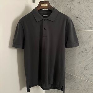 Tom Ford Polo - Grey Cotton Piqué